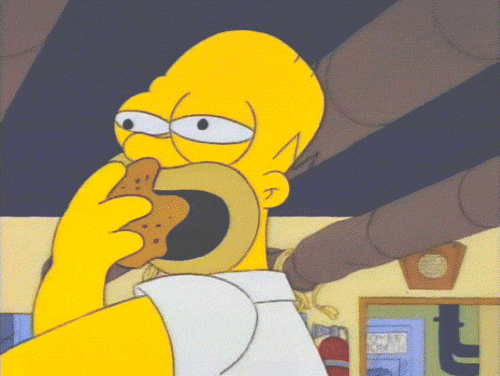 Como Godínez comiendo como desesperado Gif de los Simpsons