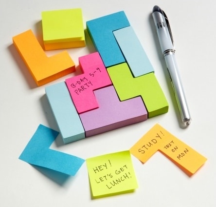 artículos para oficina post-its forma de tetris